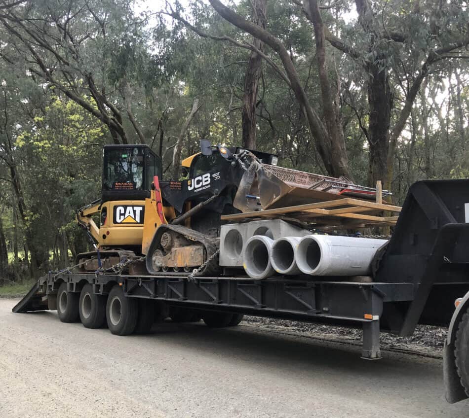 Skid steer Bobcat transported Equipment Low Loader